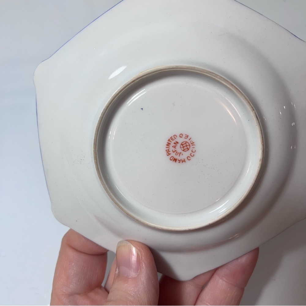 Japanese Ornate Gilt Porcelain Tea Cup & Saucer - Pink, Blue, Gold miniature - Picture 8 of 10